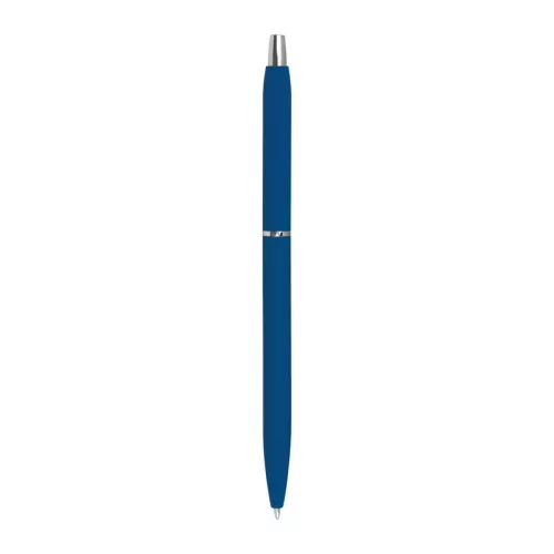 Gumírozott fém golyóstoll fekete betéttel (14 × ø 0,8 cm, Kék)