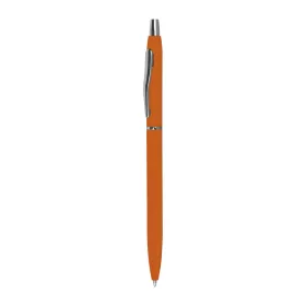   Gumírozott fém golyóstoll fekete betéttel (14 × ø 0,8 cm, Narancssárga)