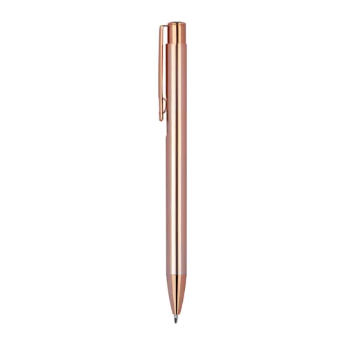Nyomógombos alumínium golyóstoll (14,2 ø 1 cm, Rose Gold)