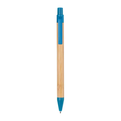 Bambusz golyóstoll búzaszalma kiegészítőkkel (14,2 × ø 1 cm, Kék)
