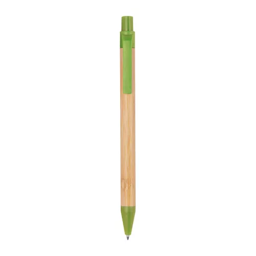 Bambusz golyóstoll búzaszalma kiegészítőkkel (14,2 × ø 1 cm, Zöld)