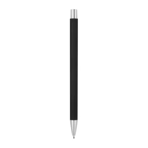 Gumírozott fém golyóstoll (ø 0,8 × 14,2 cm, Fekete)