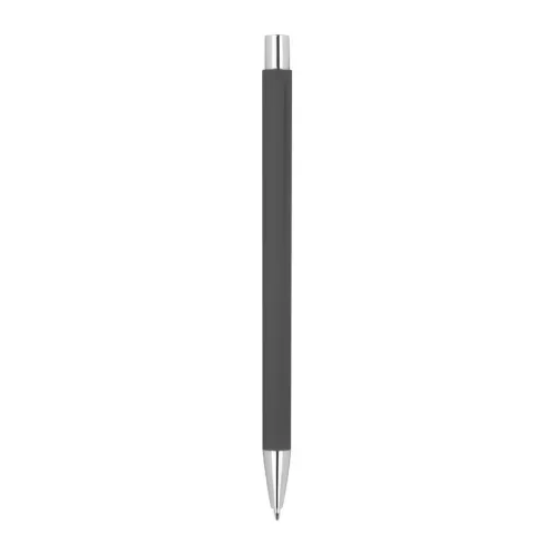 Gumírozott fém golyóstoll (ø 0,8 × 14,2 cm, Sötétszürke)