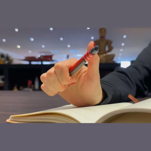 Fidget alumínium golyóstoll (ø 1 × 15 cm, Piros)