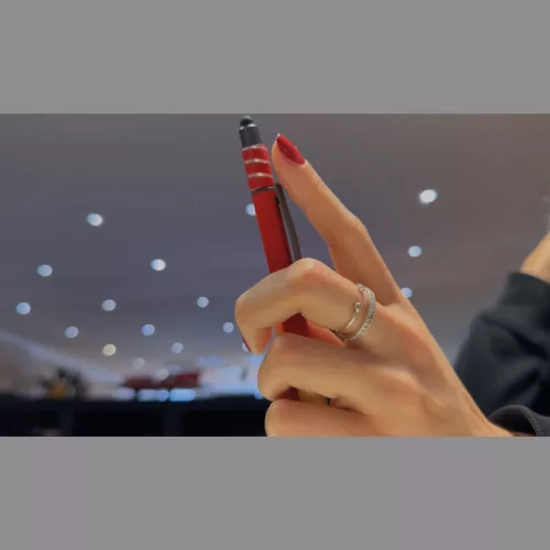 Fidget alumínium golyóstoll (ø 1 × 15 cm, Piros)