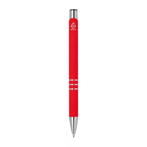 Újrahasznosított alumínium golyóstoll (ø 1 × 14,3 cm, Piros)