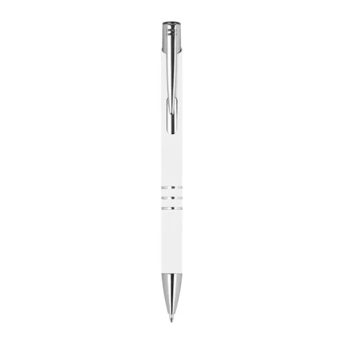 Újrahasznosított alumínium golyóstoll (ø 1 × 14,3 cm, Fehér)
