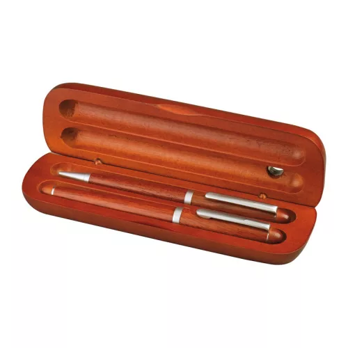 Rózsafa írószer készlet stílusos tokban