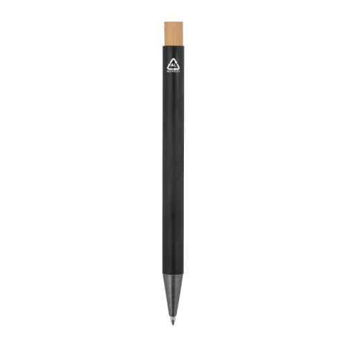 Újrahasznosított alumínium golyóstoll (ø 1 x 14,2 cm, Fekete)