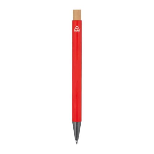 Újrahasznosított alumínium golyóstoll (ø 1 x 14,2 cm, Piros)