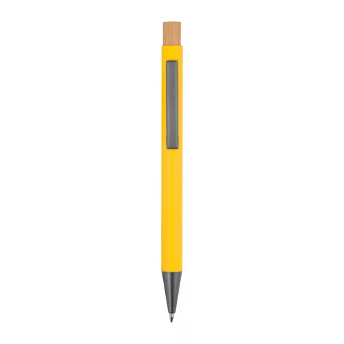 Újrahasznosított alumínium golyóstoll (ø 1 x 14,2 cm, Sárga)