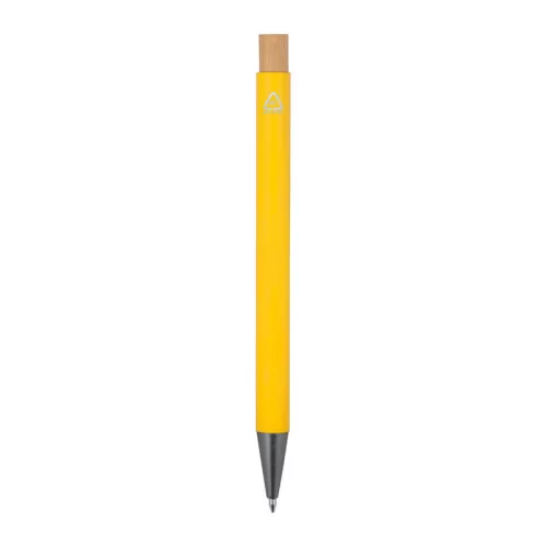 Újrahasznosított alumínium golyóstoll (ø 1 x 14,2 cm, Sárga)
