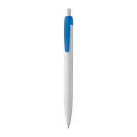 Fehér műanyag golyóstoll (14,3 × ø 1 cm, Kék)