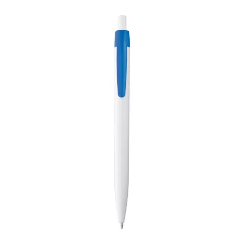 Fehér műanyag golyóstoll (14,3 × ø 1 cm, Kék)