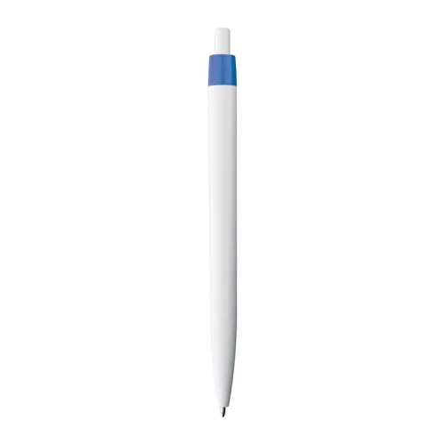 Fehér műanyag golyóstoll (14,3 × ø 1 cm, Kék)