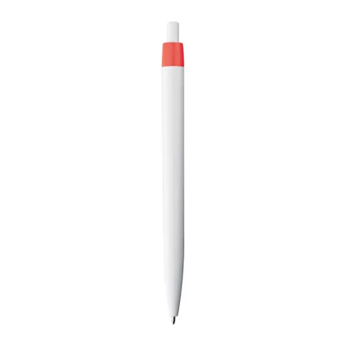 Fehér műanyag golyóstoll (14,3 × ø 1 cm, Piros)