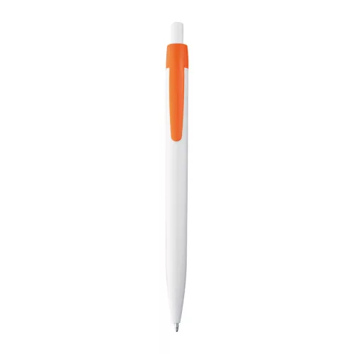 Fehér műanyag golyóstoll (14,3 × ø 1 cm, Narancssárga)