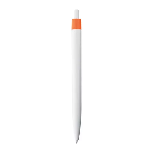Fehér műanyag golyóstoll (14,3 × ø 1 cm, Narancssárga)