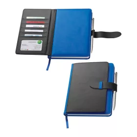 A5 jegyzetfüzet kártyatartóval (Kék)