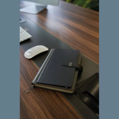 A5 jegyzetfüzet kártyatartóval (Sötétszürke)