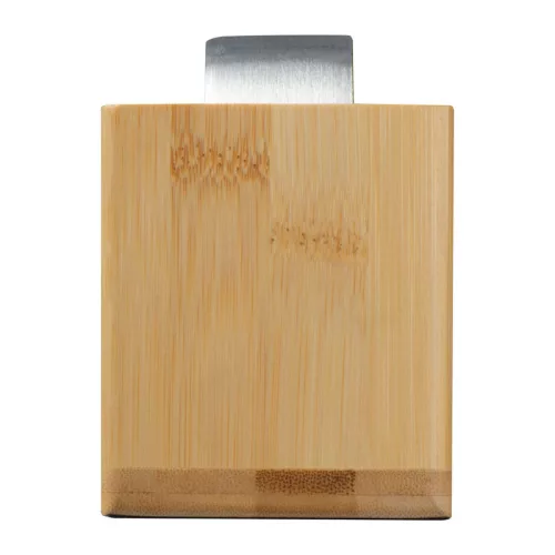 Bambusz asztali írószertartó analóg órával