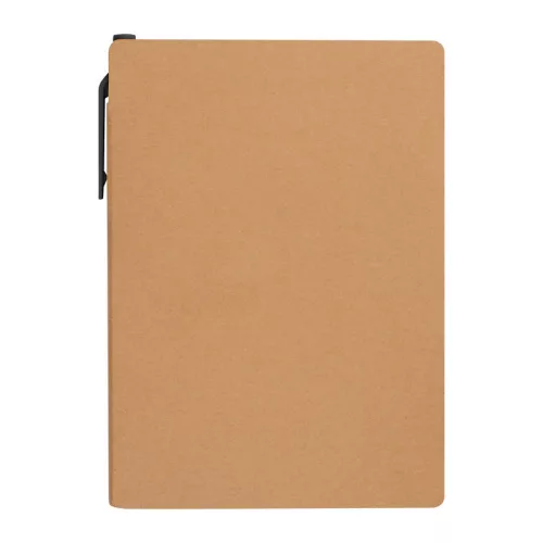 Jegyzettömb tollal és jelölőcímkékkel 