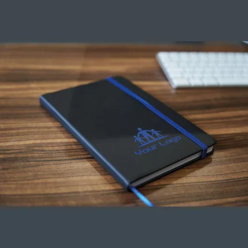 A5 jegyzetfüzet gravírozható PU borítóval (Kék)