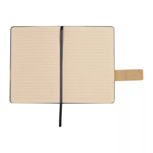 Mágneses záródású A5 műbőr jegyzetfüzet (Fekete)