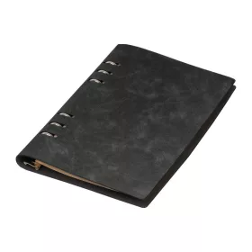 A5 gyűrűs jegyzetfüzet PU borítóval (Fekete)