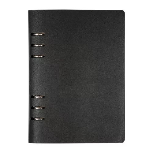 A5 gyűrűs jegyzetfüzet PU borítóval (Fekete)
