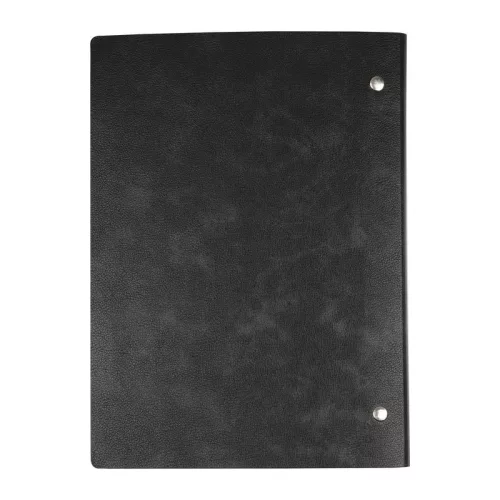 A5 gyűrűs jegyzetfüzet PU borítóval (Fekete)