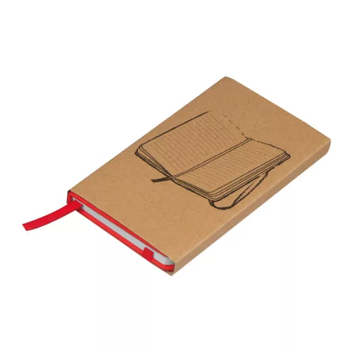 A6 jegyzetfüzet könyvjelzővel (Piros)