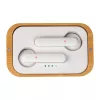 Bluetooth fülhallgató bambusz dobozban