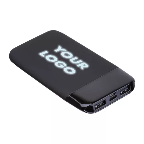 8000 mAh powerbank világító logóval