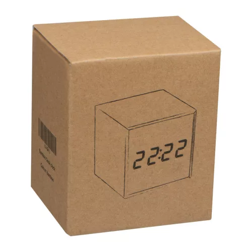 Fa asztali óra kék LED kijelzővel