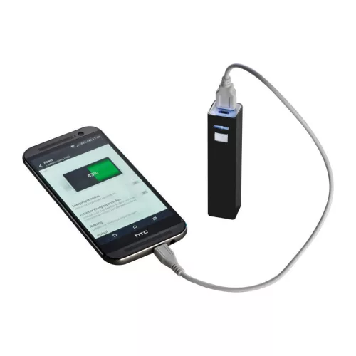 2200 mAh powerbank fémből (Fekete)