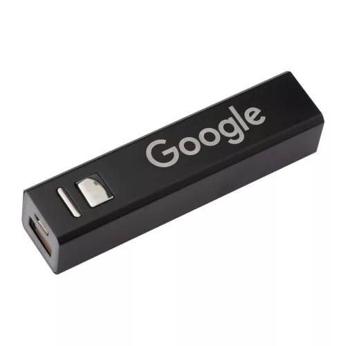 2200 mAh powerbank fémből (Fekete)