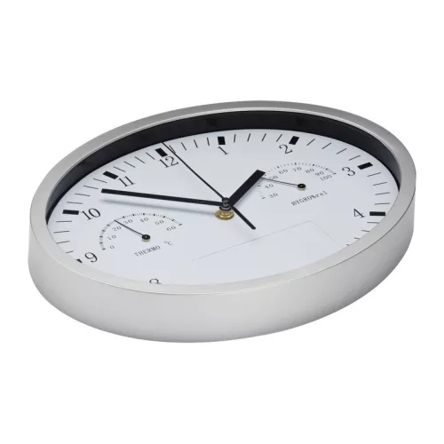 Műanyag falióra hőmérséklet kijelzővel (Fehér)
