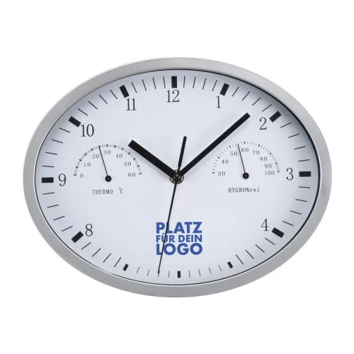 Műanyag falióra hőmérséklet kijelzővel (Fehér)