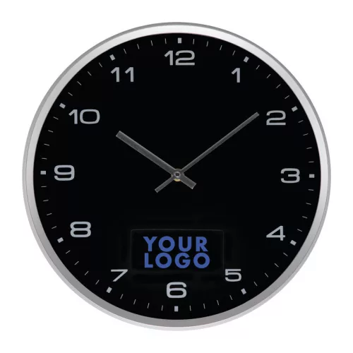 Elegáns műanyag falióra (ø 33 × 4,5 cm, Fekete)