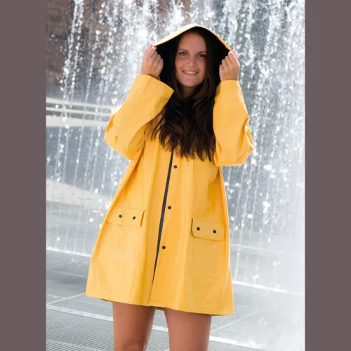 Kétszínű kifordítható esőkabát (XL, Sárga/Kék)