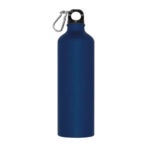 Alumínium ivópalack karabinerrel, 800 ml (ø 7,3 × 24,5 cm, Sötétkék)