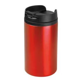 Fém utazó pohár, 250 ml (ø 7 × 14 cm, Piros)