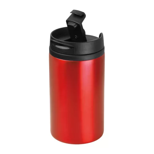 Fém utazó pohár, 250 ml (ø 7 × 14 cm, Piros)