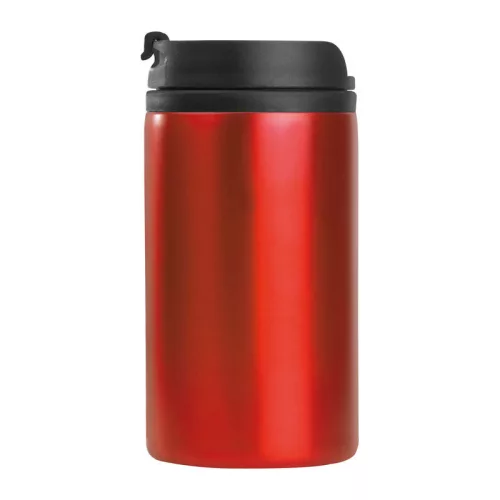Fém utazó pohár, 250 ml (ø 7 × 14 cm, Piros)