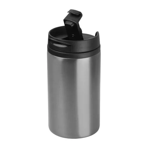 Fém utazó pohár, 250 ml (ø 7 × 14 cm, Szürke)