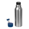 Szilikon fedelű fém ivópalack, 600 ml (ø 6,5 × 21,8 cm, Kék)