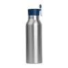 Szilikon fedelű fém ivópalack, 600 ml (ø 6,5 × 21,8 cm, Kék)