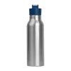 Szilikon fedelű fém ivópalack, 600 ml (ø 6,5 × 21,8 cm, Kék)