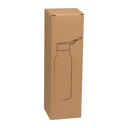 Szilikon fedelű fém ivópalack, 600 ml (ø 6,5 × 21,8 cm, Kék)